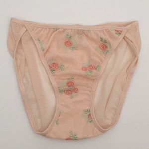 NWOT Women’s peach embroidered panty